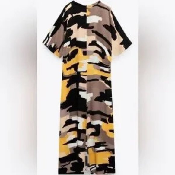 Zara Abstract Printed Midi Maxi Dress Famous Bloggers Limited Edition Size S - Picture 10 of 14
